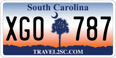 SC license plate XGO787
