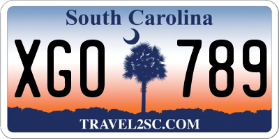 SC license plate XGO789