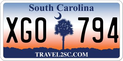 SC license plate XGO794
