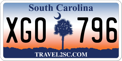 SC license plate XGO796