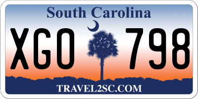SC license plate XGO798