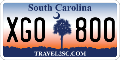 SC license plate XGO800