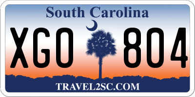SC license plate XGO804