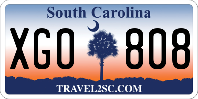 SC license plate XGO808