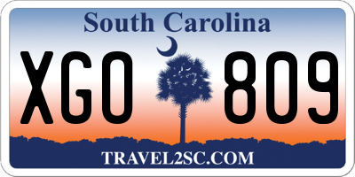 SC license plate XGO809