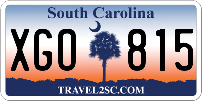 SC license plate XGO815