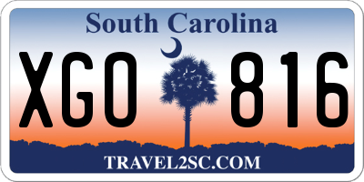 SC license plate XGO816