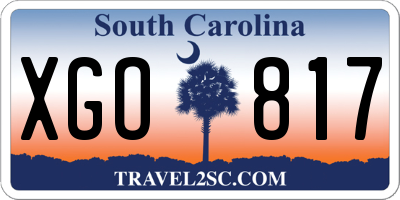 SC license plate XGO817