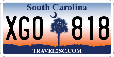 SC license plate XGO818