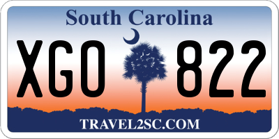 SC license plate XGO822