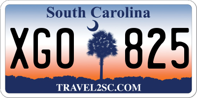 SC license plate XGO825