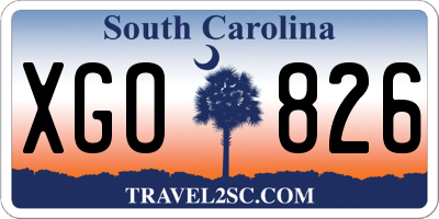 SC license plate XGO826