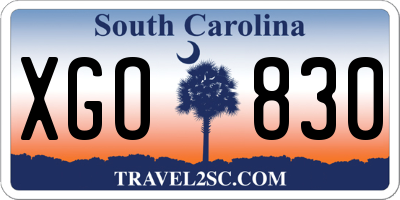 SC license plate XGO830
