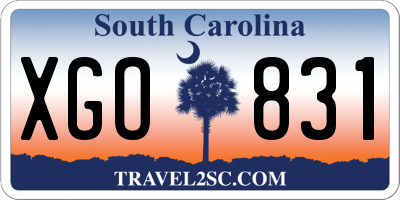 SC license plate XGO831