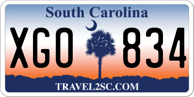 SC license plate XGO834