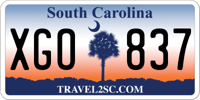 SC license plate XGO837
