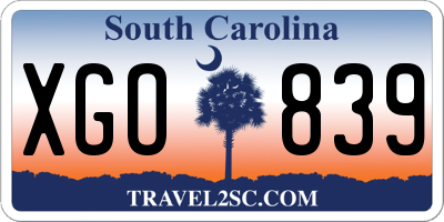 SC license plate XGO839