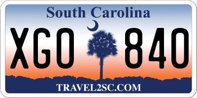 SC license plate XGO840