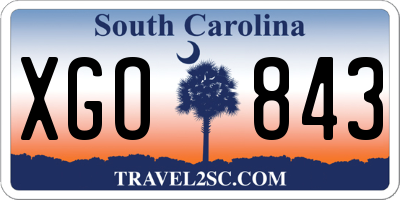 SC license plate XGO843