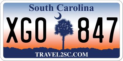 SC license plate XGO847