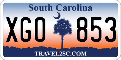 SC license plate XGO853