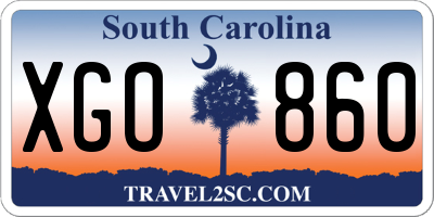 SC license plate XGO860