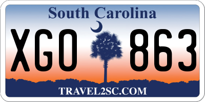 SC license plate XGO863