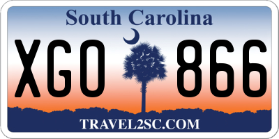 SC license plate XGO866