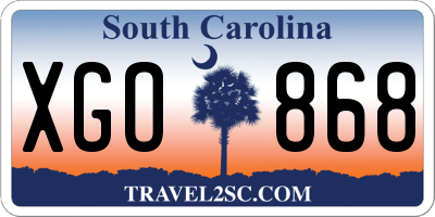 SC license plate XGO868