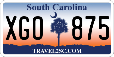 SC license plate XGO875