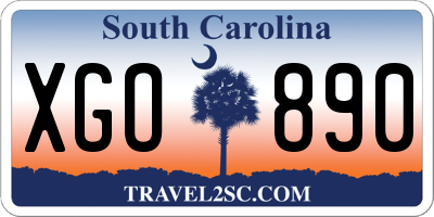 SC license plate XGO890
