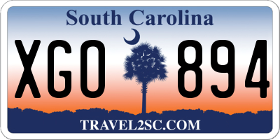 SC license plate XGO894