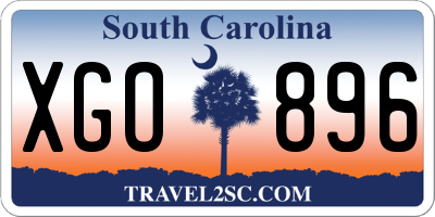 SC license plate XGO896