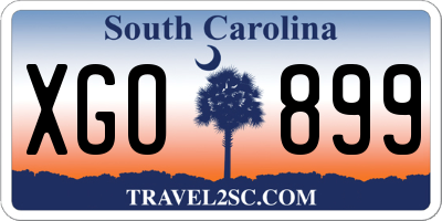 SC license plate XGO899