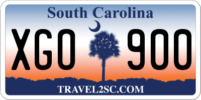 SC license plate XGO900