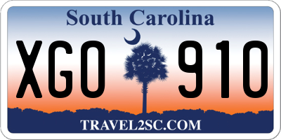 SC license plate XGO910