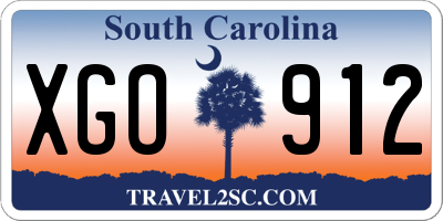 SC license plate XGO912