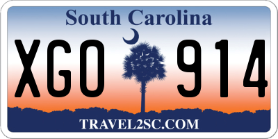 SC license plate XGO914