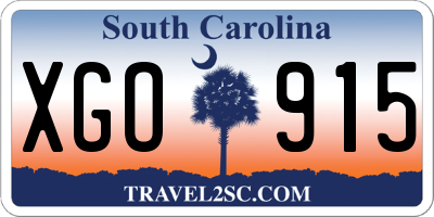 SC license plate XGO915