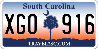 SC license plate XGO916
