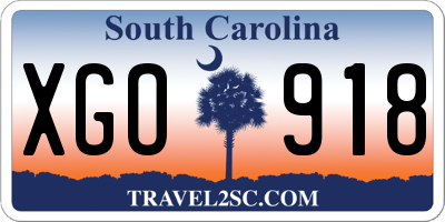 SC license plate XGO918