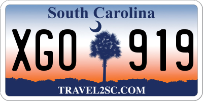 SC license plate XGO919
