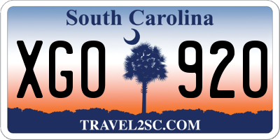 SC license plate XGO920