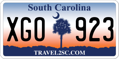 SC license plate XGO923