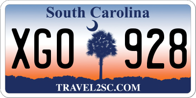 SC license plate XGO928