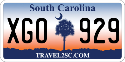 SC license plate XGO929