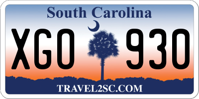 SC license plate XGO930