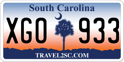 SC license plate XGO933