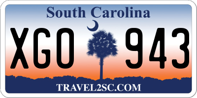 SC license plate XGO943