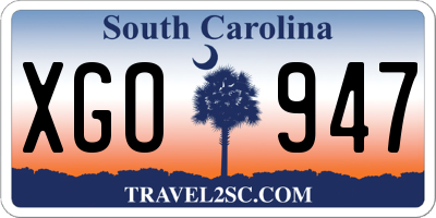 SC license plate XGO947
